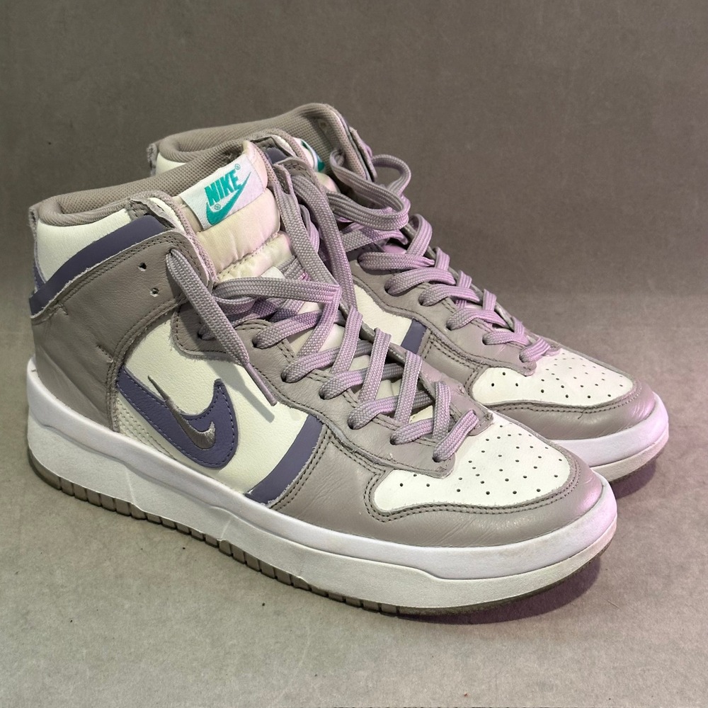 Nike Dunk High Up Iron Grey Womens Sneakers DH3718-101 Grey Sail Purple 9.5